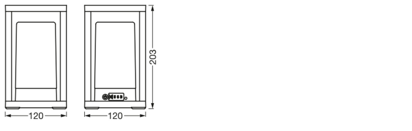 Pöytävalaisin OSRAM SMART+ Table Frame RGBW 270lm ladattava USB