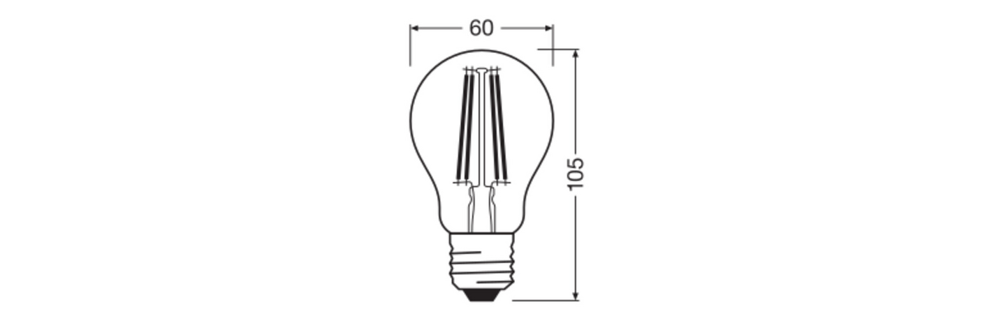 Led-vakiolamppu OSRAM Star CLA 806lm 2700K E27 kirkas lasi