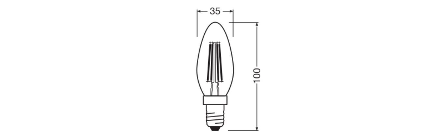 Led-kynttilälamppu OSRAM Star CLB 470lm 2700K E14 kirkas lasi