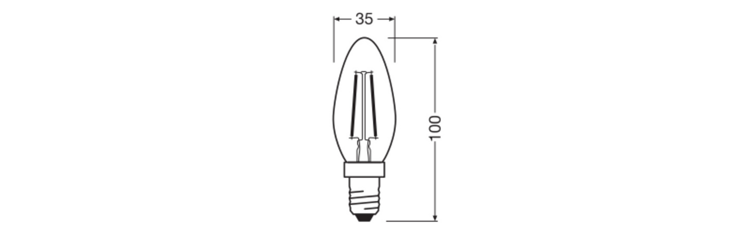 Led-kynttilälamppu OSRAM Star CLB 250lm 2700K E14 kirkas lasi
