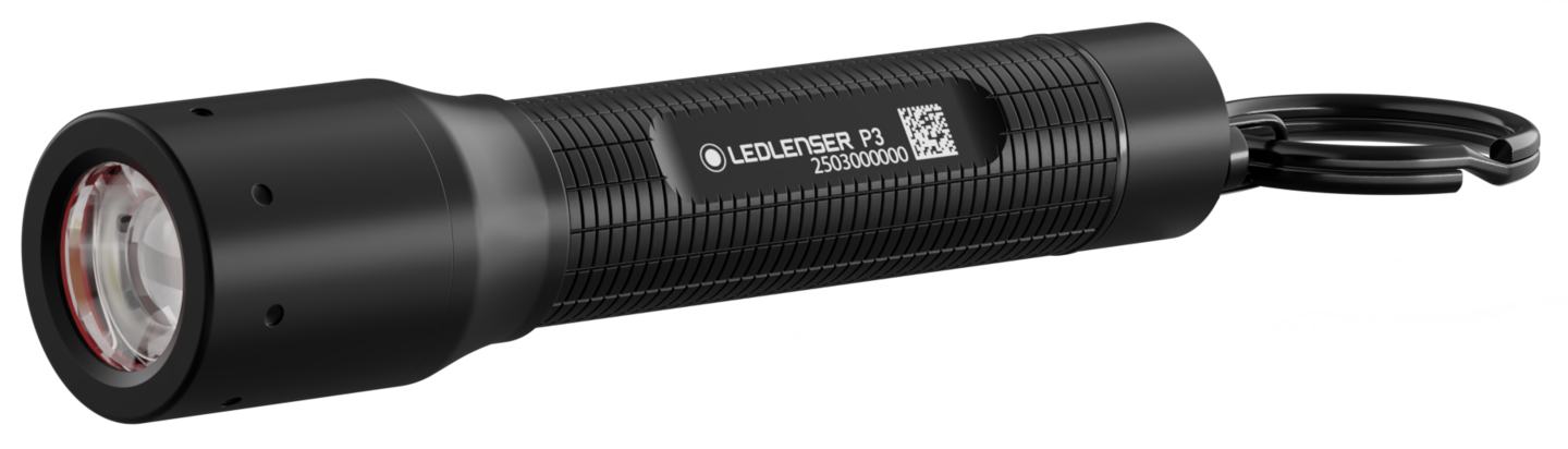 Taskulamppu Ledlenser P3 130lm musta paristokäyttöinen