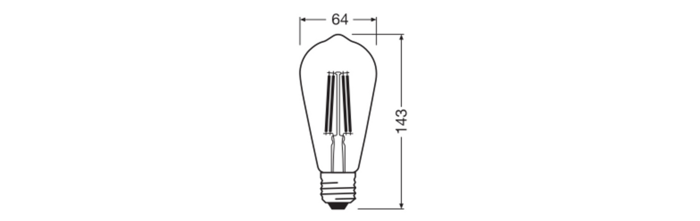 Led-sisustuslamppu OSRAM Star Edison 806lm 2700K E27 kirkas lasi
