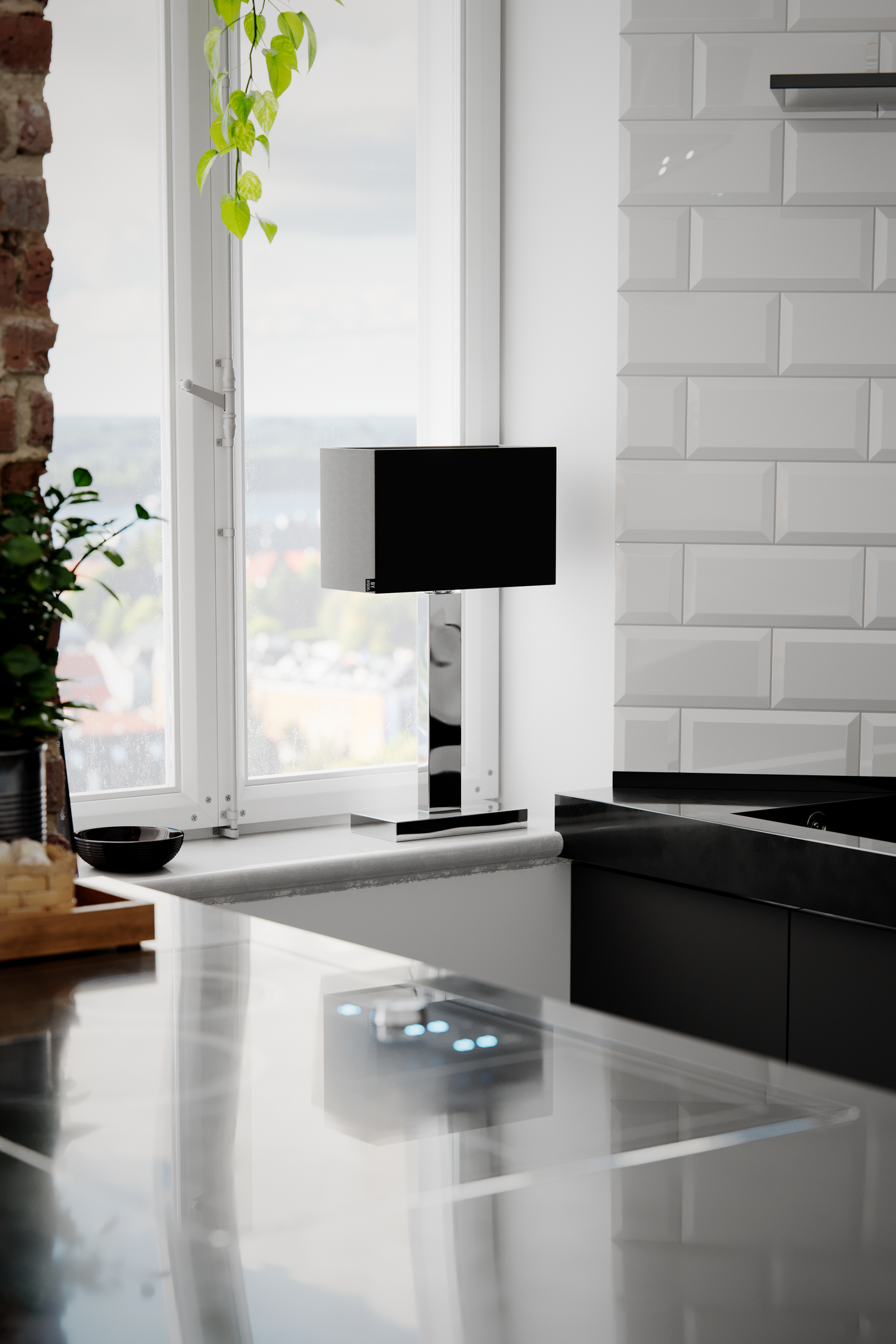 Pöytävalaisin By Rydens Prime 47 kromi/musta