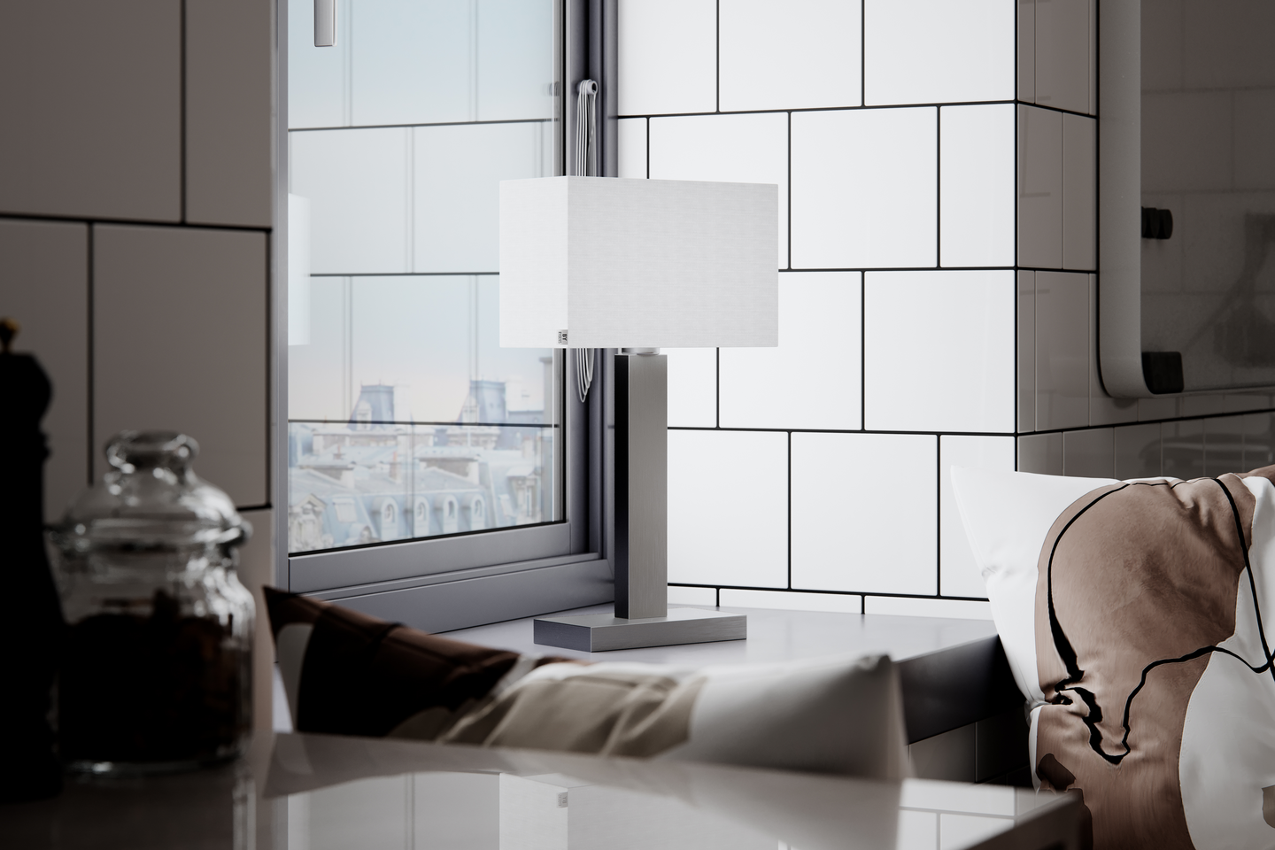 Pöytävalaisin By Rydens Prime 47 kromi/musta