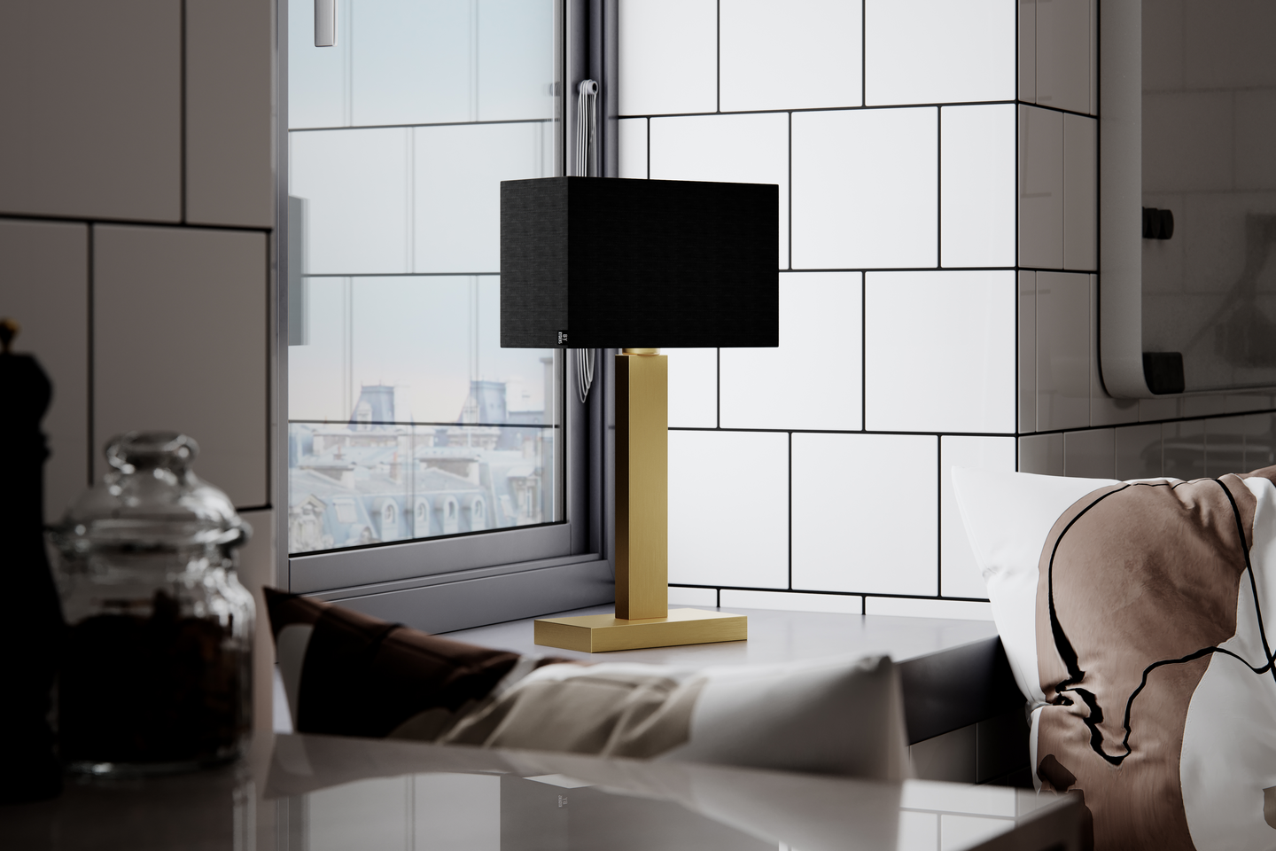 Pöytävalaisin By Rydens Prime 47 kromi/musta