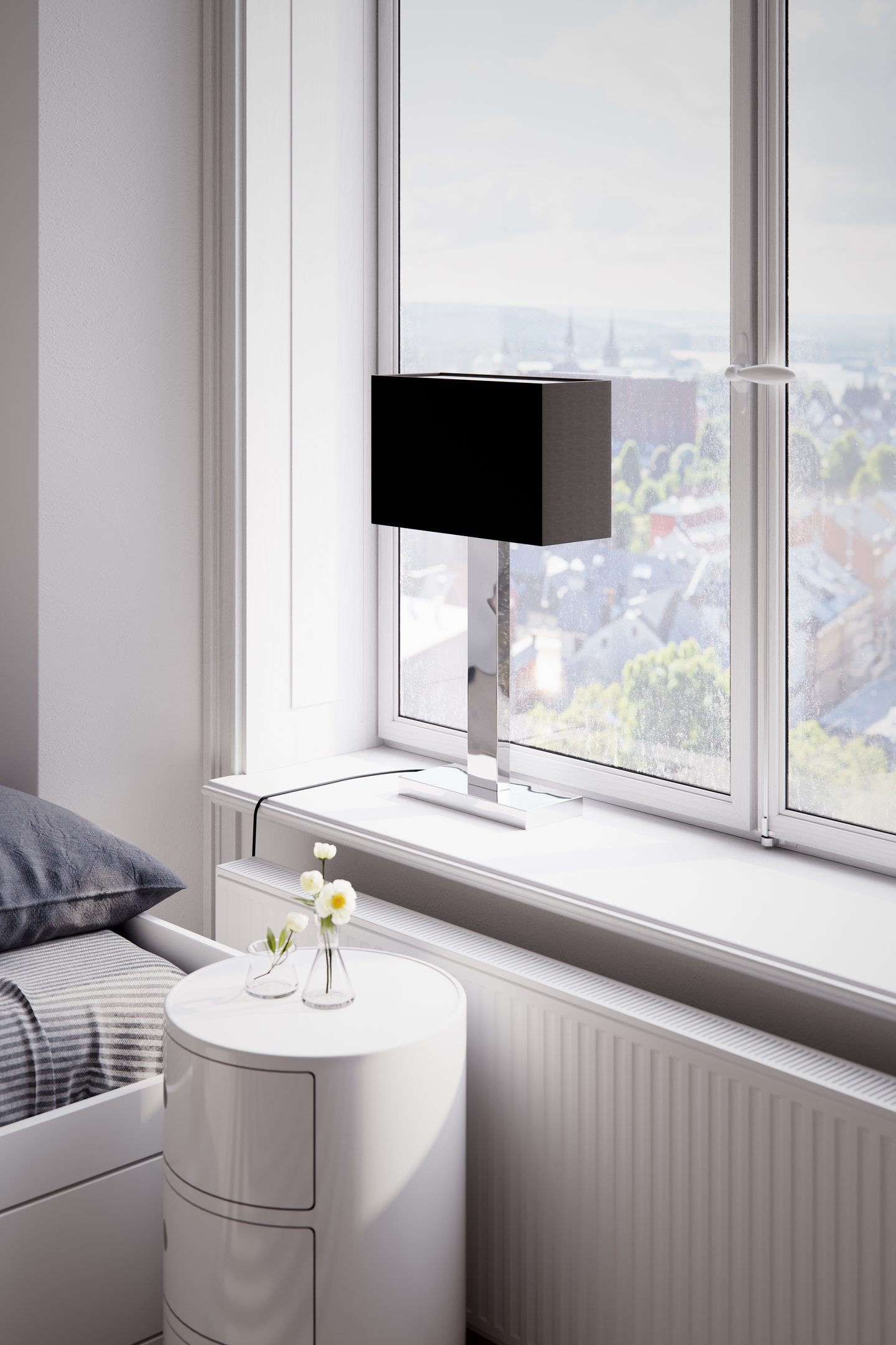 Pöytävalaisin By Rydens Prime 69 kromi/musta