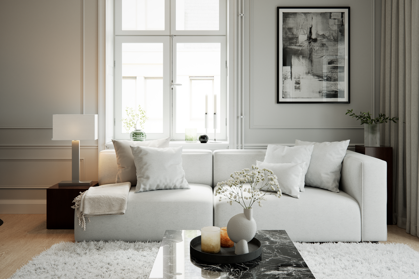 Pöytävalaisin By Rydens Prime 69 kromi/musta