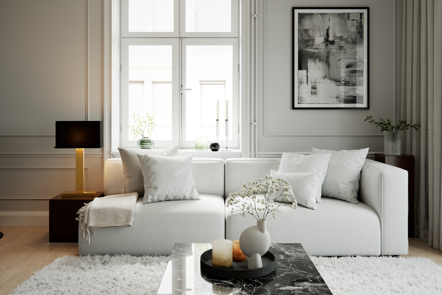 Pöytävalaisin By Rydens Prime 69 kromi/musta