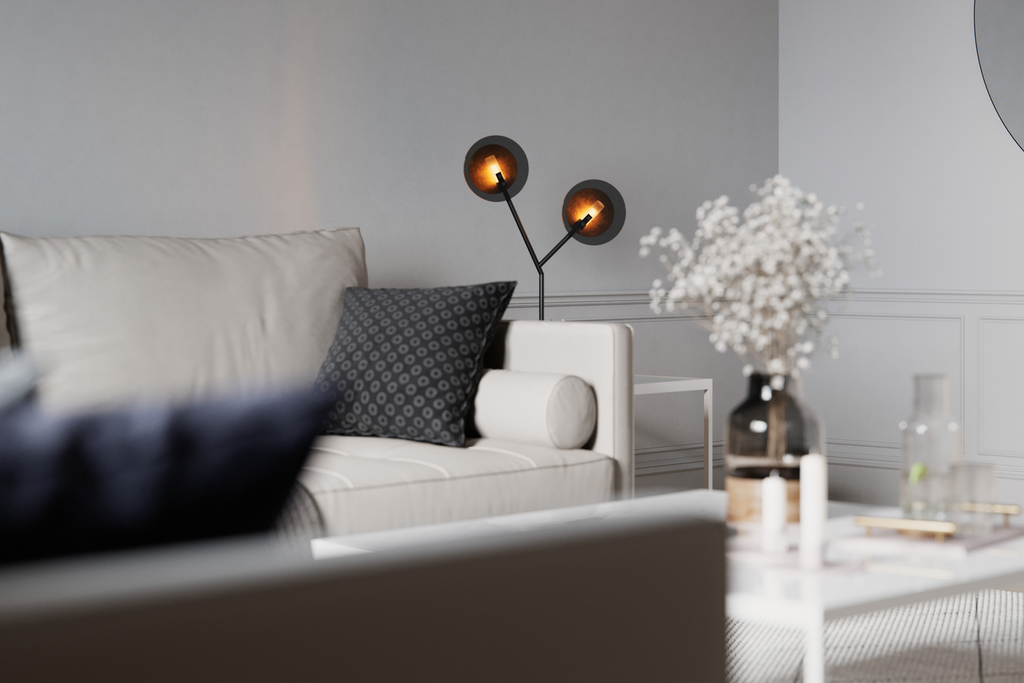 Pöytävalaisin By Rydens Turno mattamusta