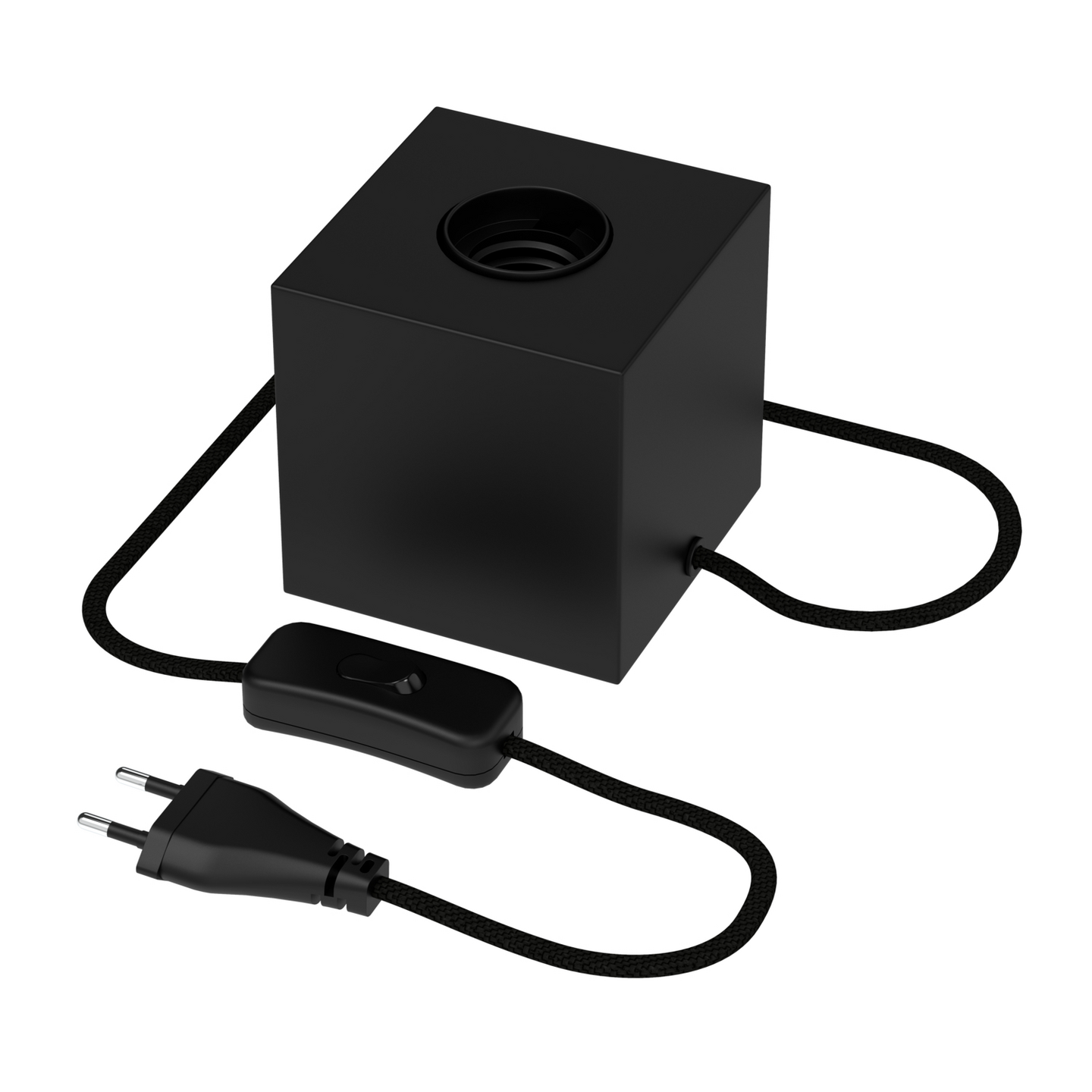 Pöytävalaisin Calex Kuutio E27 mattamusta