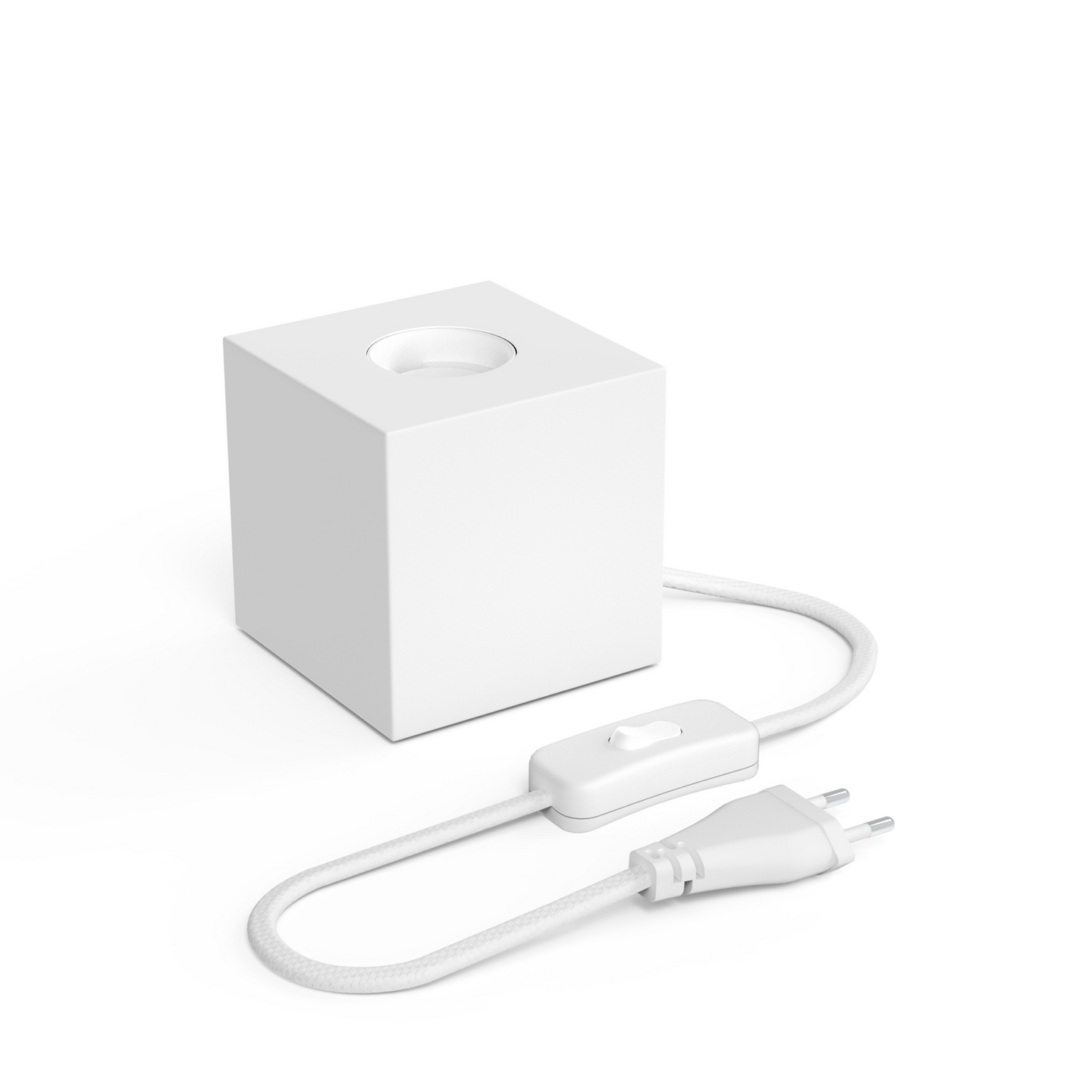 Pöytävalaisin Calex Kuutio E27 mattavalkoinen