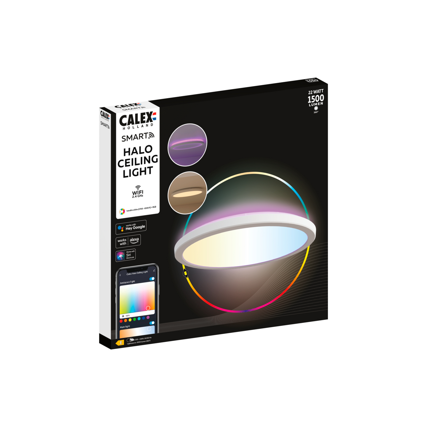 Plafondi Calex Smart Halo 30 IP54 valkoinen