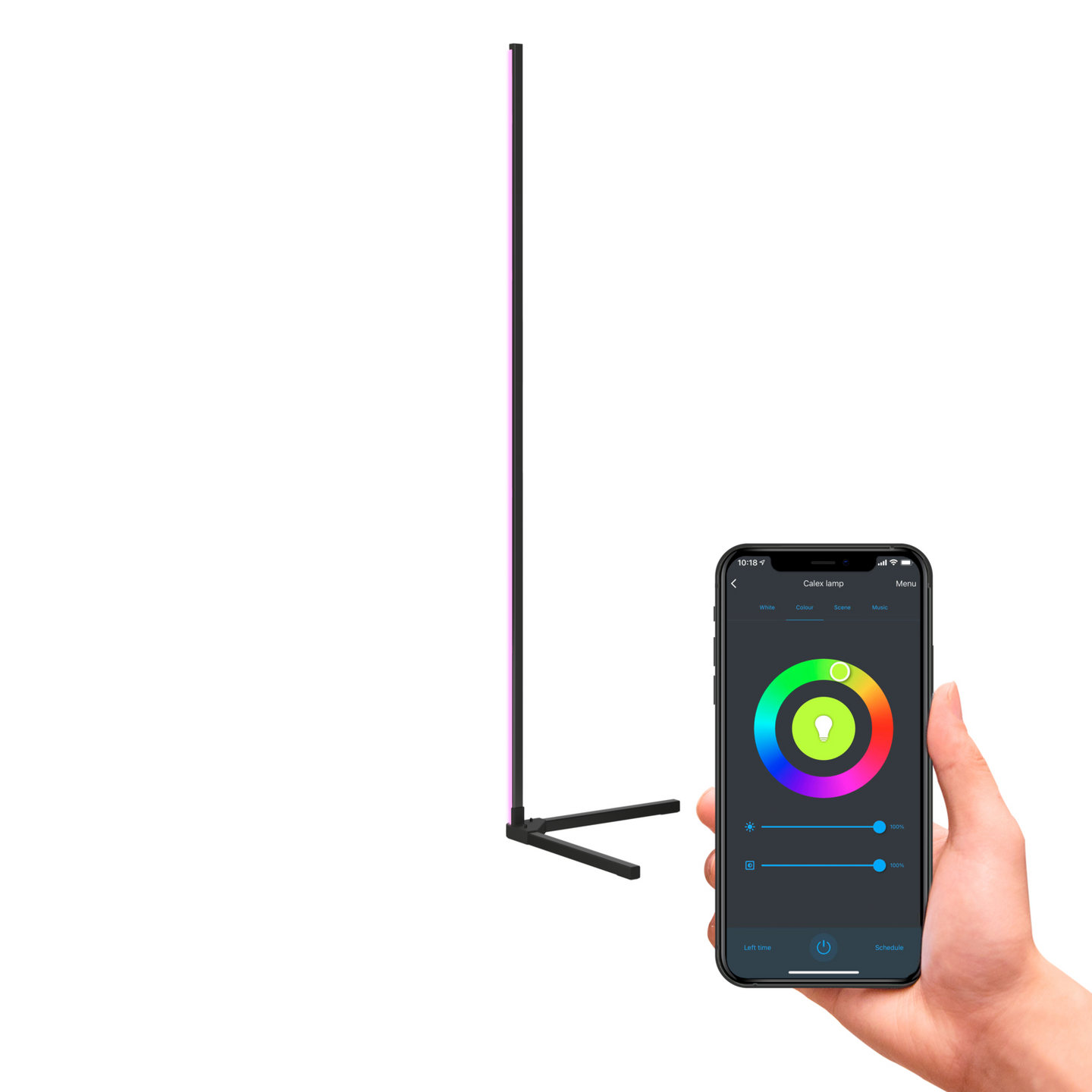 Lattiavalaisin Calex Smart RGB + 3000K musta