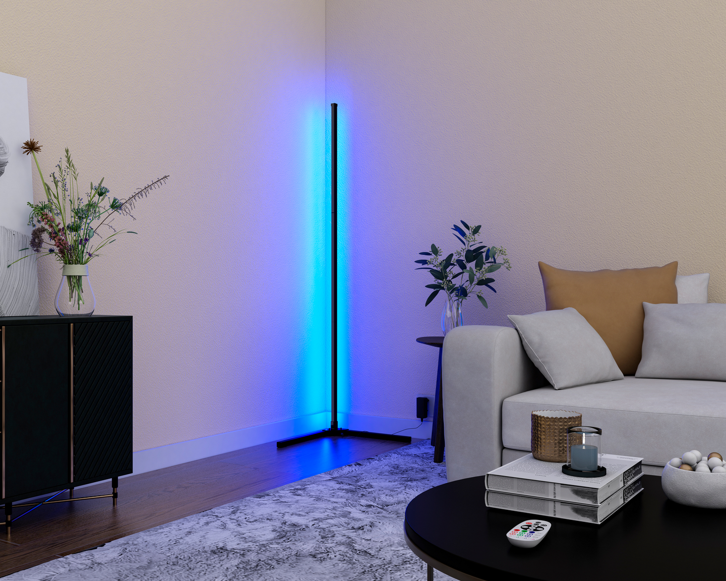 Lattiavalaisin Calex Smart RGB + 3000K musta