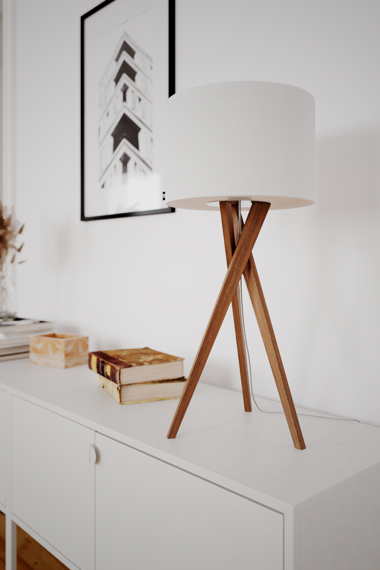 Pöytävalaisin By Rydens Vega tammi/valkoinen