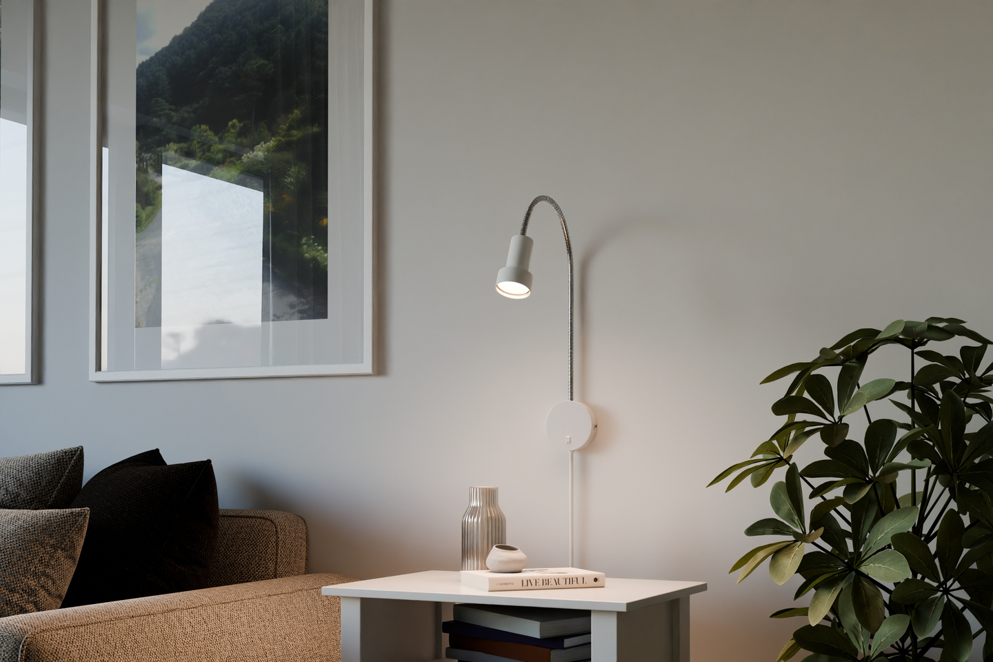 Seinävalaisin Sessak Colton Flex GU10 musta 