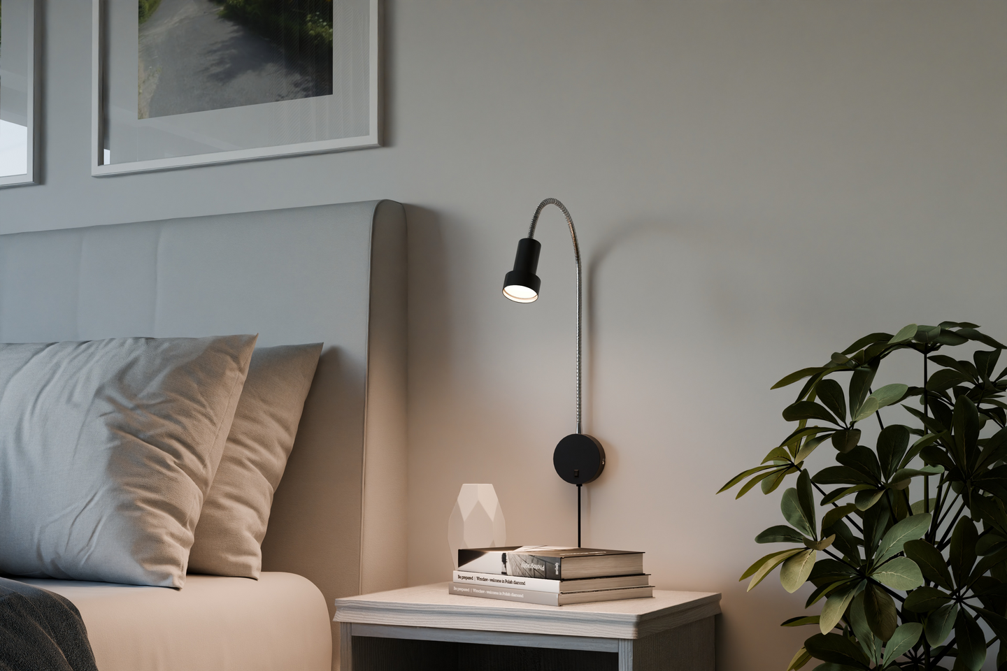 Seinävalaisin Sessak Colton Flex GU10 musta 