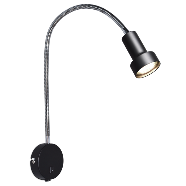 Seinävalaisin Sessak Colton Flex GU10 musta 