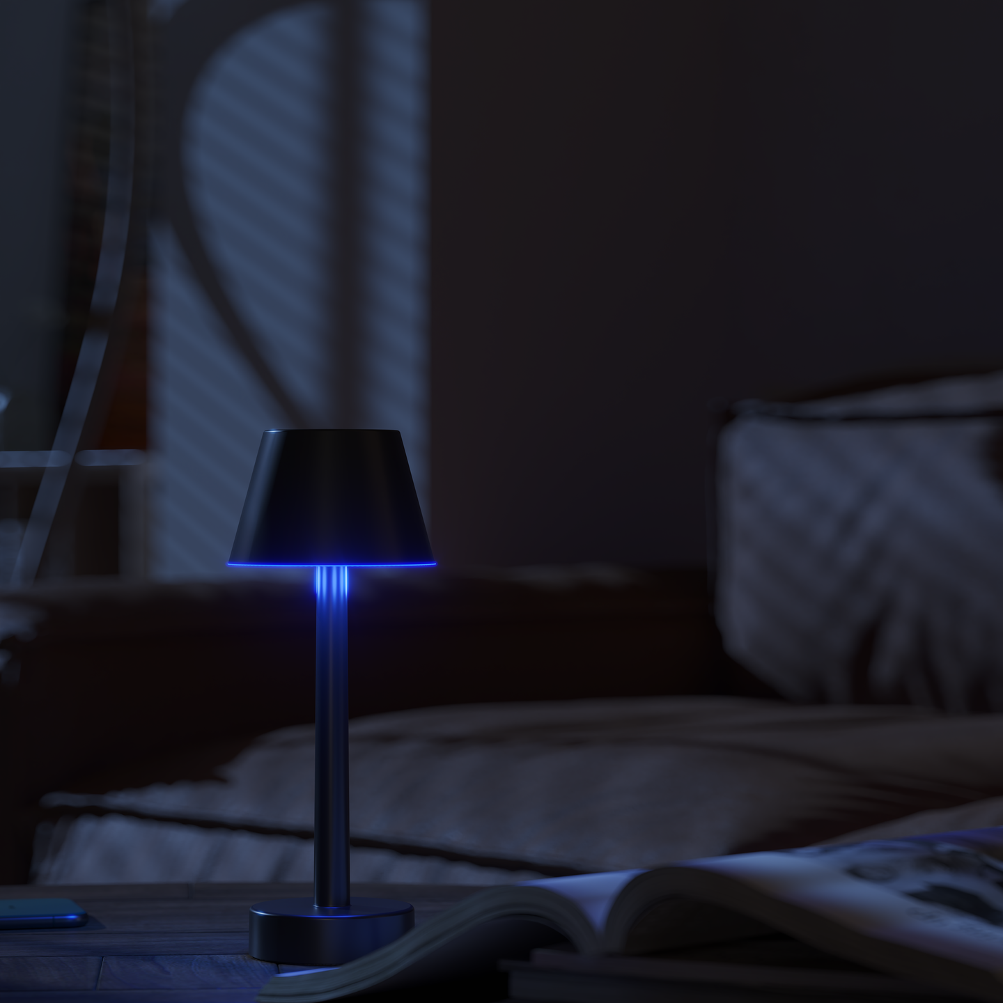 Pöytävalaisin Calex Lucca IP54 ladattava musta