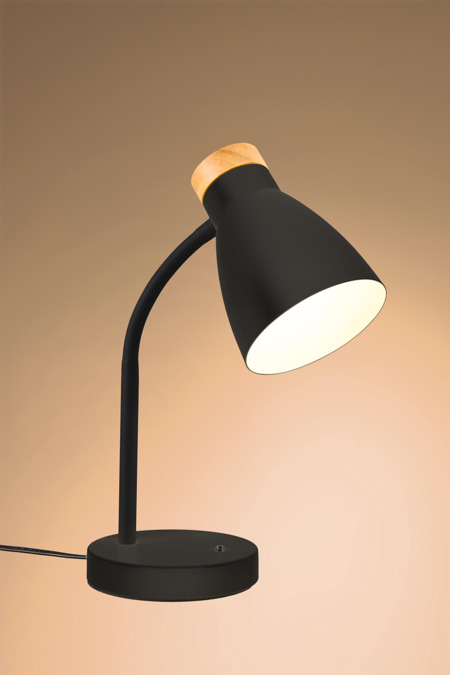 Pöytävalaisin Airam Anoom E27 musta/puu