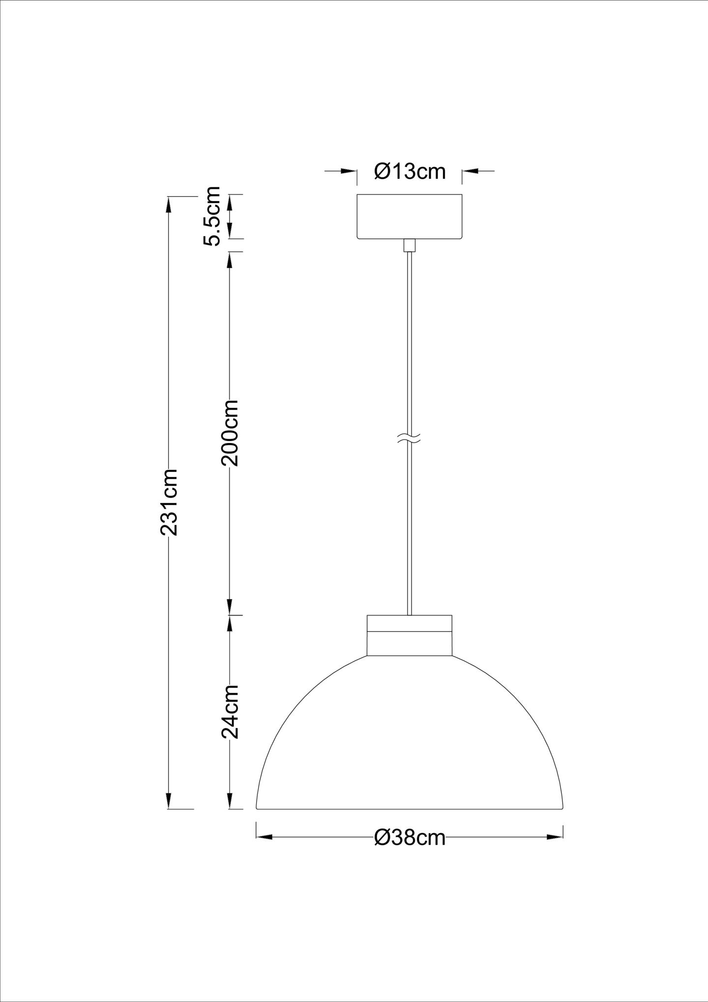 Riippuvalaisin Airam Anoom 38 E27 musta