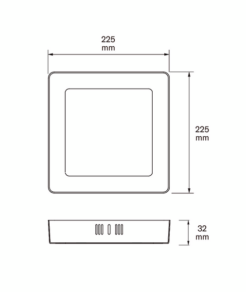 Paneelivalaisin Airam Arke 225 3CCT 15W IP20 musta