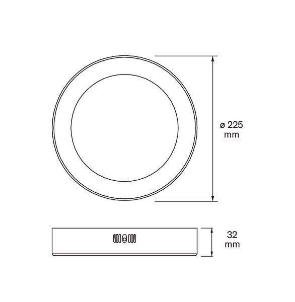 Plafondi Airam Aella 225 3CCT 15W IP20 valk.
