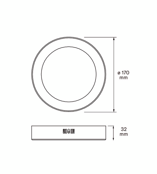 Plafondi Airam Aella 170 3CCT 12W IP20 musta