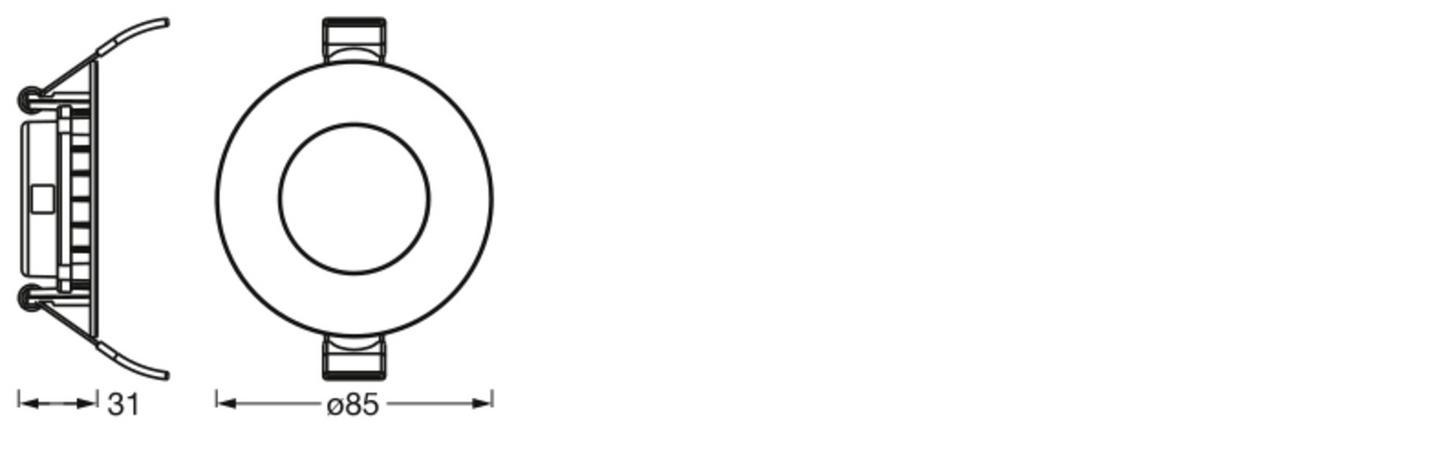 Led-alasvalosarja OSRAM Downlight Slim Set 85mm 3x4,5W 3000K 3x240lm