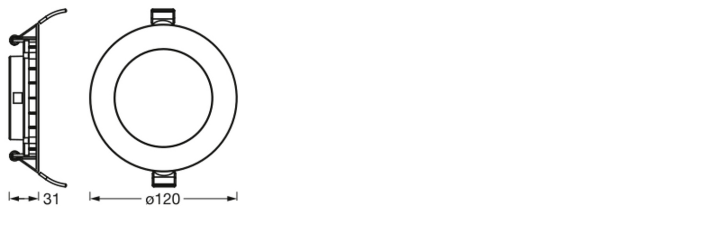 Led-alasvalosarja OSRAM Downlight Slim Set 120mm 3x8W 3000K 3x550lm