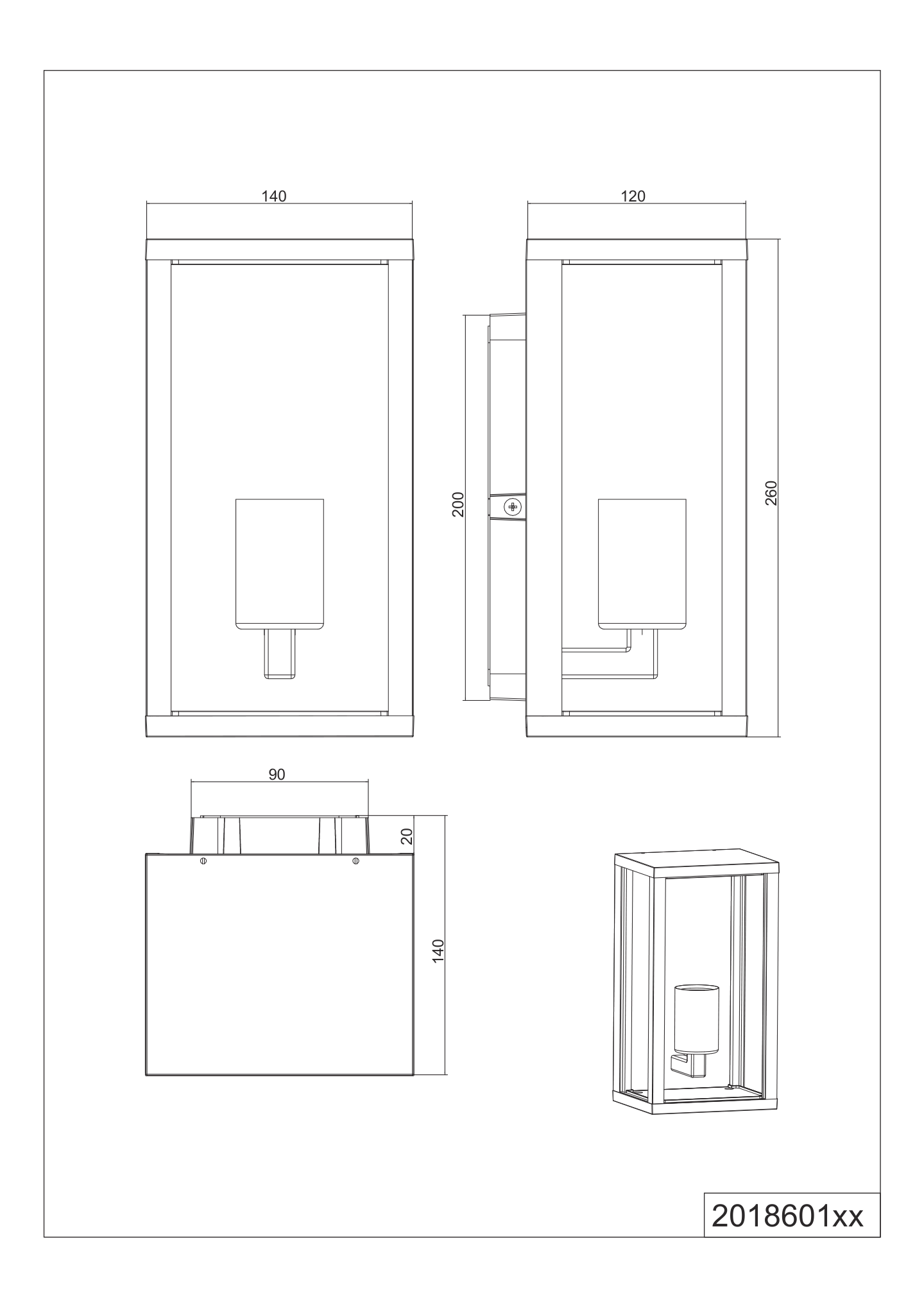 Ulkoseinävalaisin TRIO Garonne E27 1-osainen valkoinen