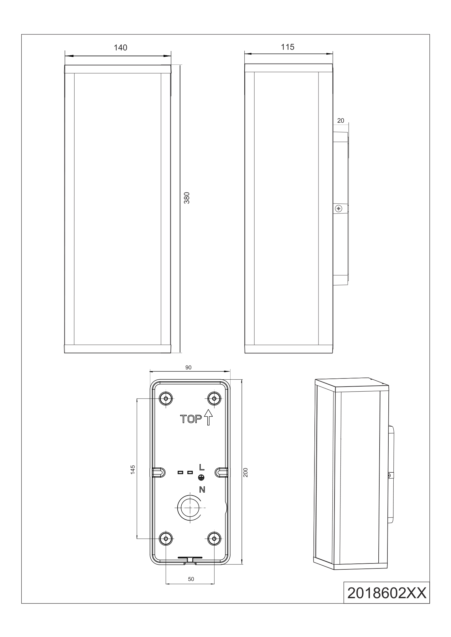 Ulkoseinävalaisin TRIO Garonne E27 2-osainen valkoinen