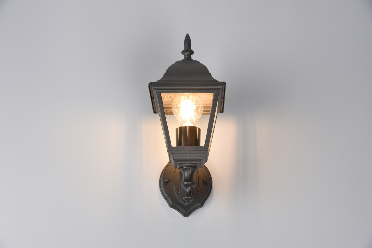 Ulkoseinävalaisin TRIO Livenza E27 musta lyhty ylöspäin