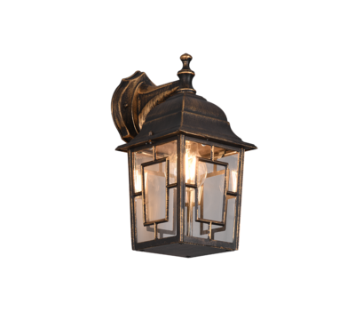 Ulkoseinävalaisin TRIO Volturno E27 antiikkirustiikki lyhty alaspäin