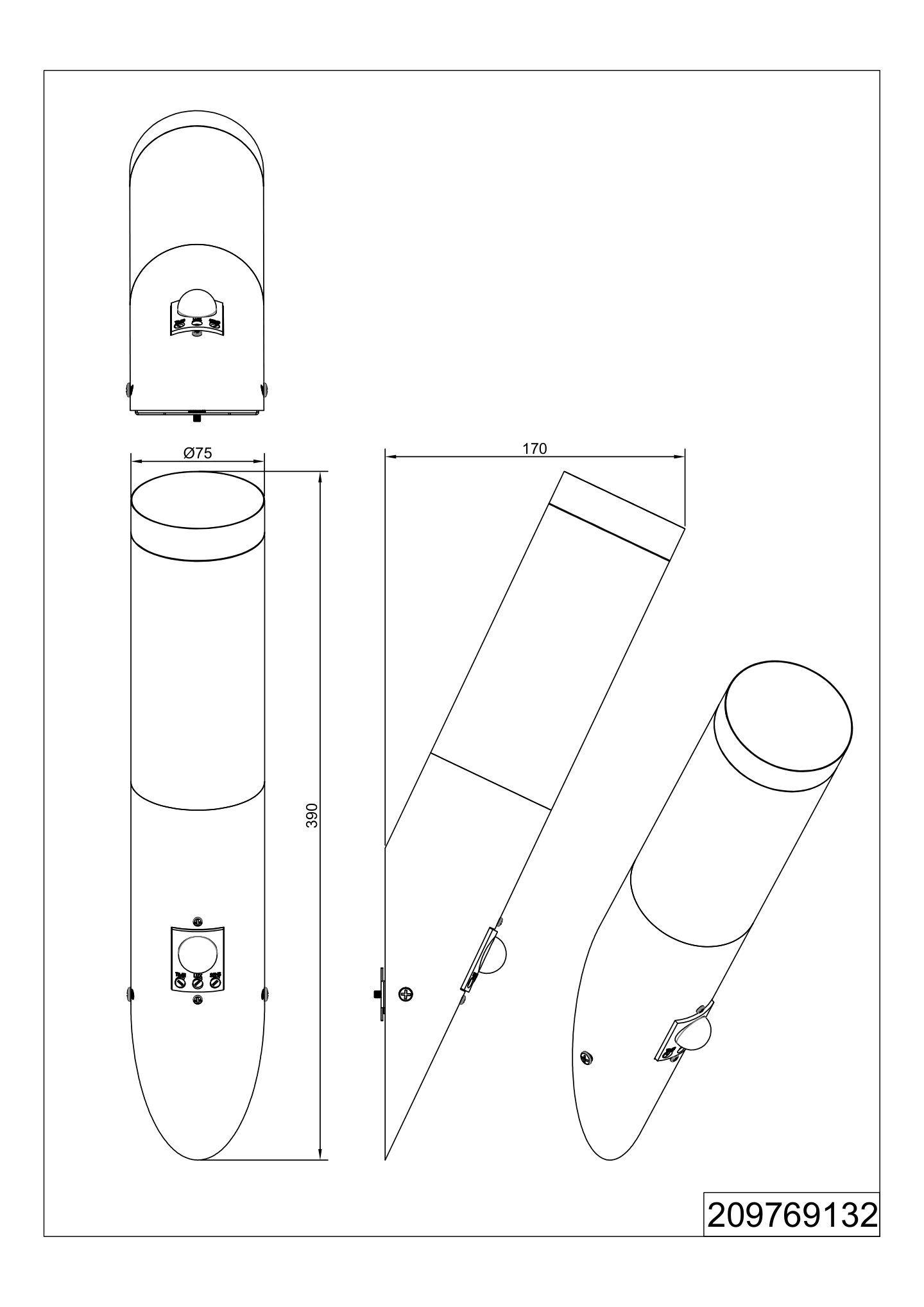 Ulkoseinävalaisin TRIO Trioto E27 musta/valkoinen