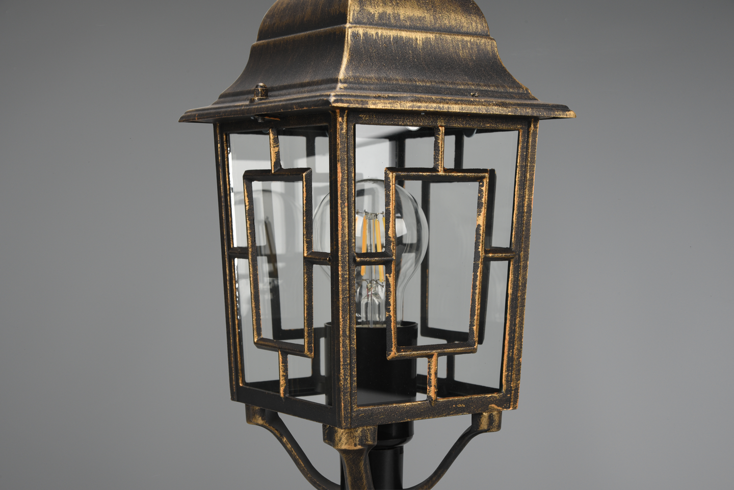 Ulkopylväsvalaisin TRIO Volturno E27 1-osainen 47cm antiikkirustiikki