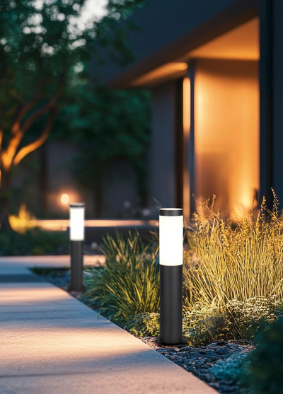 Ulkopylväsvalaisin TRIO Trioto E27 45cm musta/valkoinen