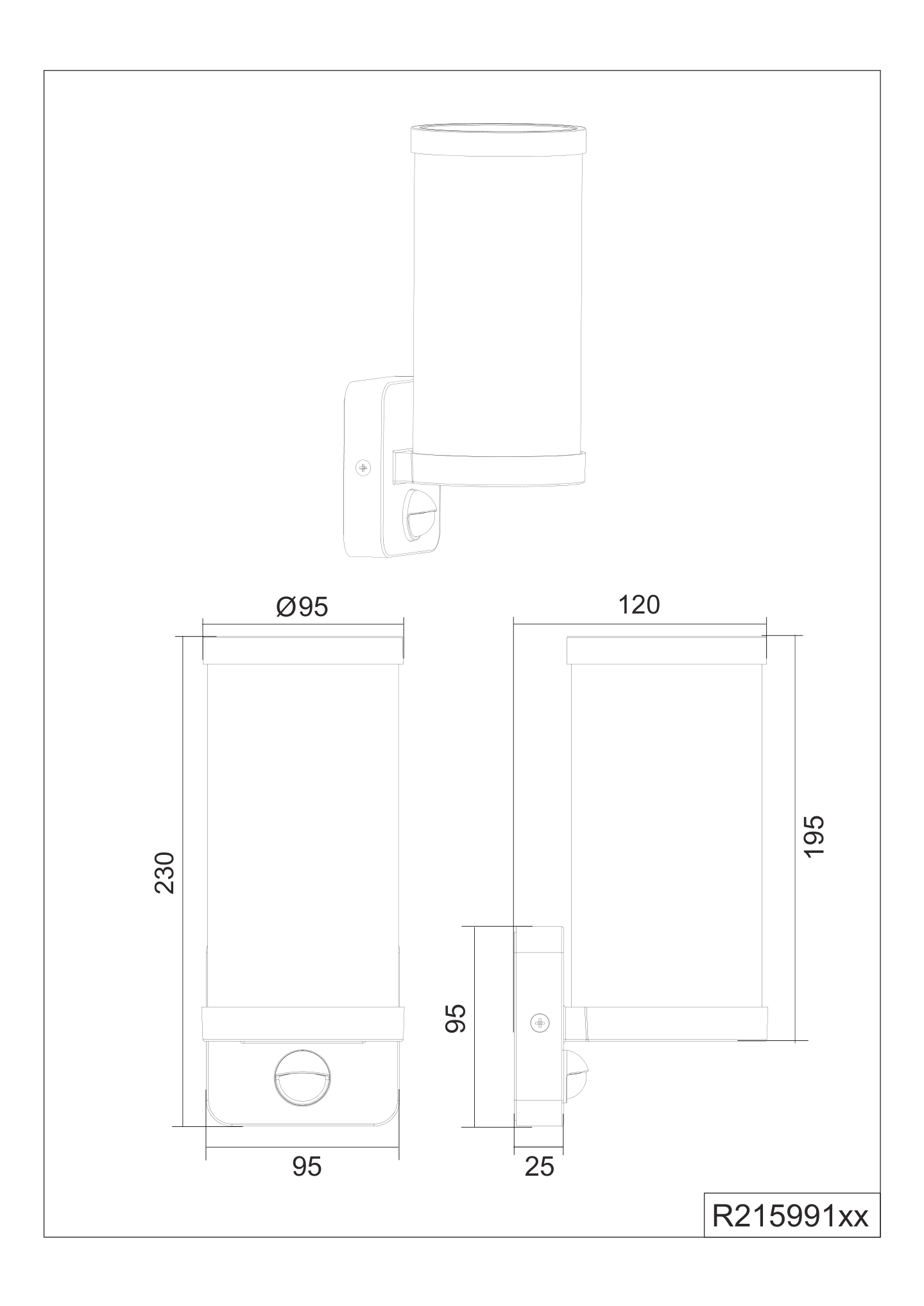 Ulkoseinävalaisin TRIO Bonito E27 liiketunnistin musta