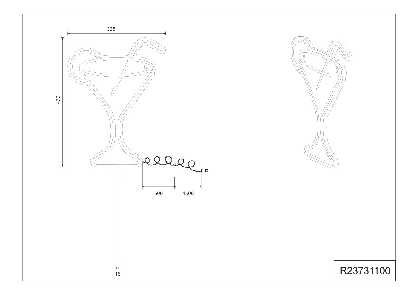Seinävalaisin TRIO Cheers neonkyltti led 5W
