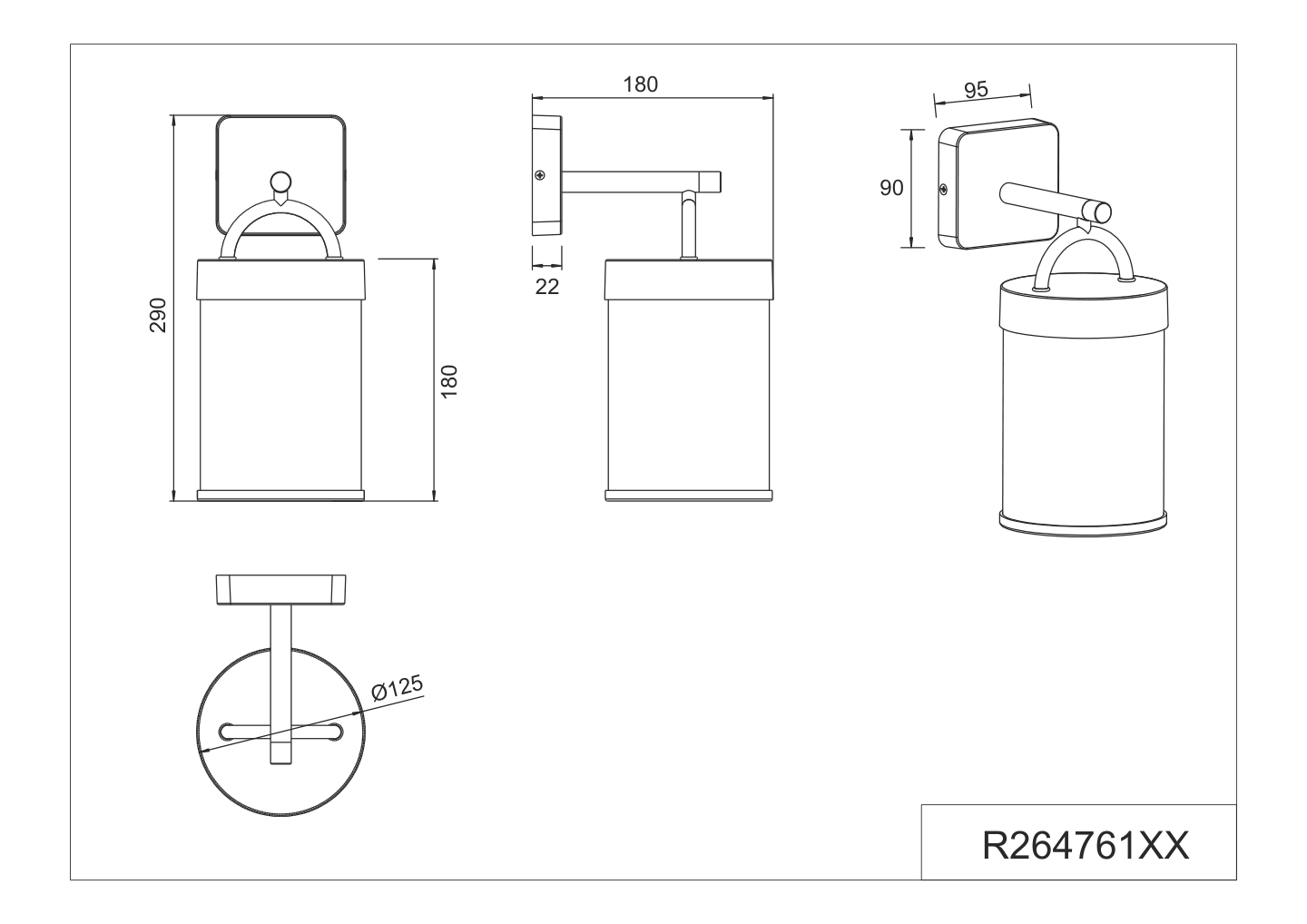 Ulkoseinävalaisin TRIO Almeria E27 antrasiitti