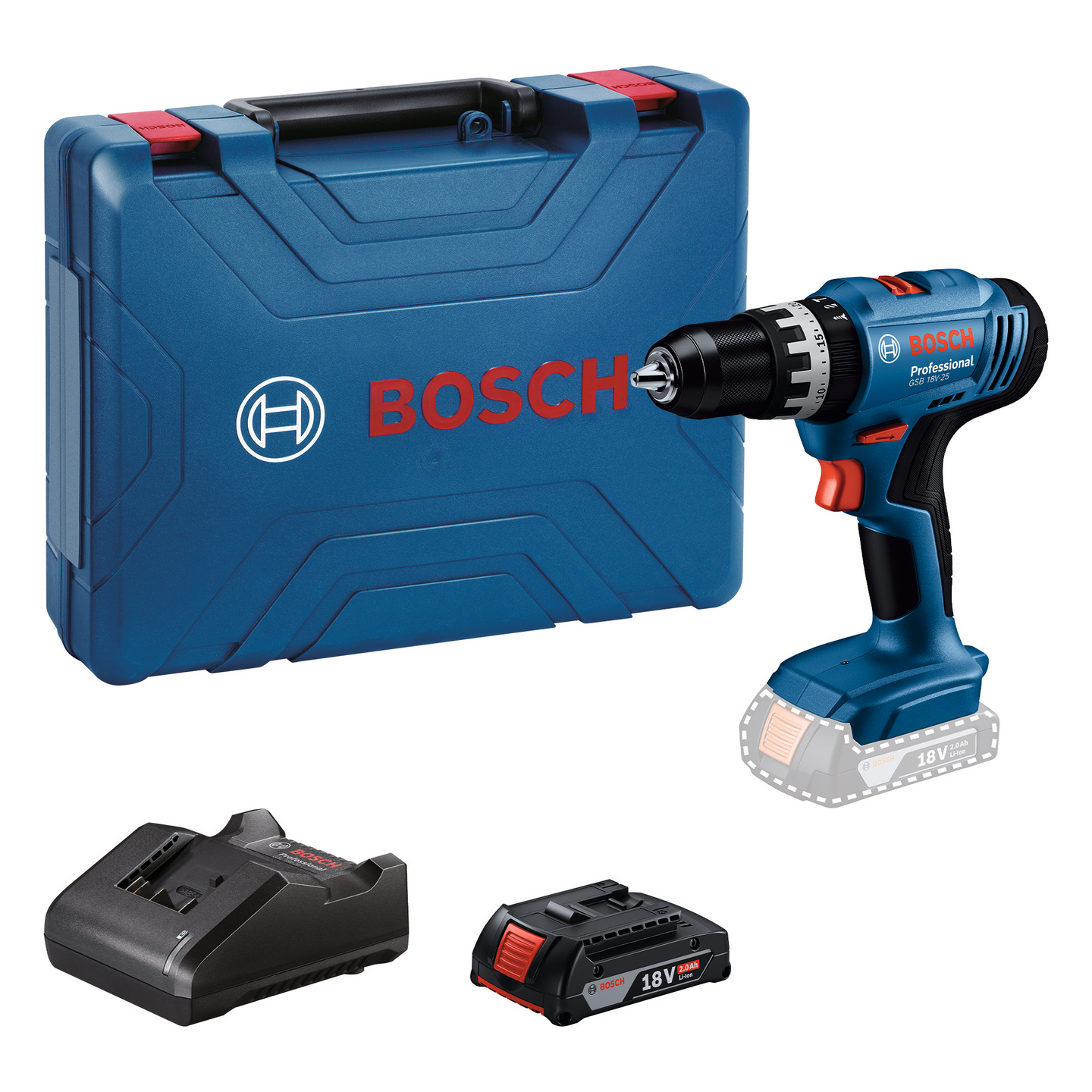 Akkuiskuporakone Bosch GSB 18V-25 1x2,0Ah Case
