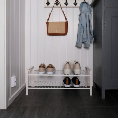 Kenkäteline LM 390 WOOD 470mm valkoinen