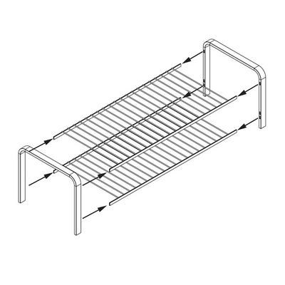 Kenkäteline LM 392 WOOD 870mm valkoinen/puu
