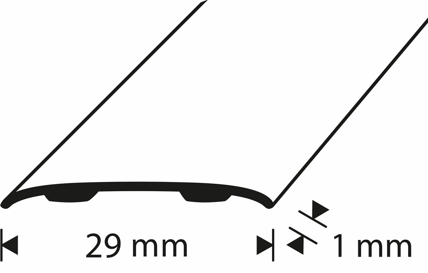 Tarra-saumalista 30mm harmaa tammi 3000mm