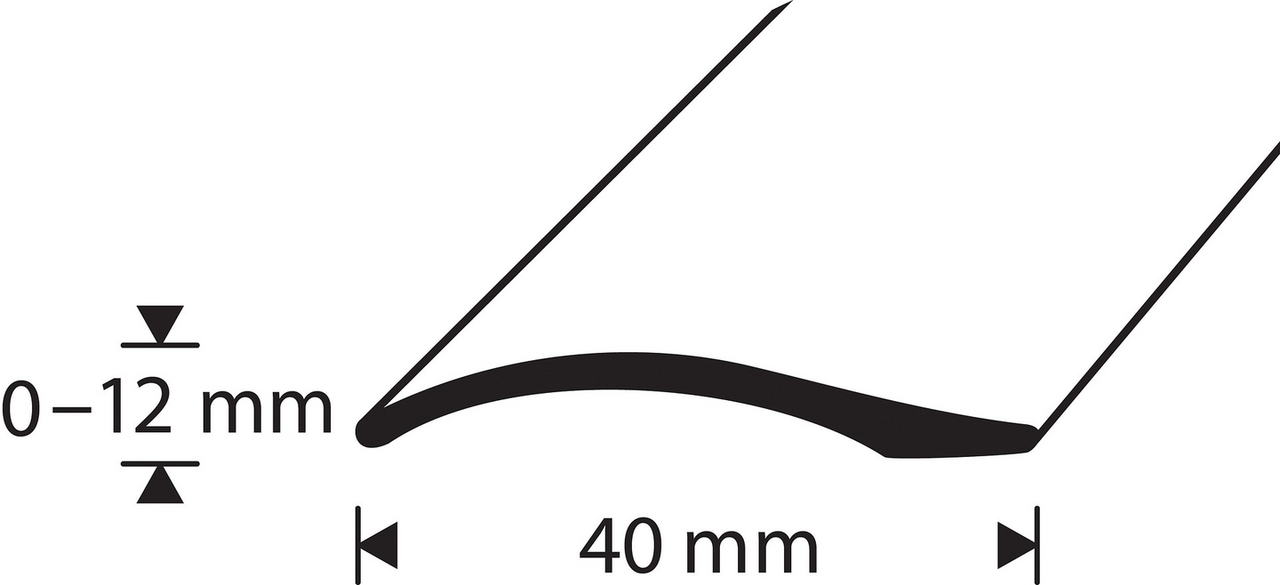Tarra-eritasolista 40mm tammiviilu tasoero 0-12mm sileä 3000mm