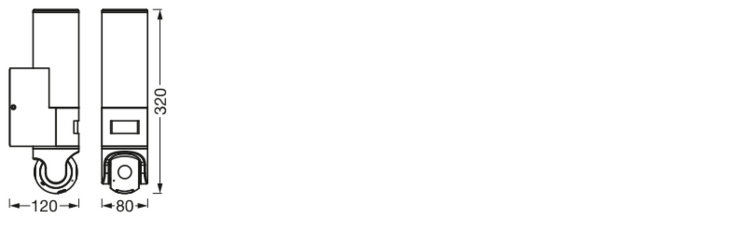 Led-seinävalaisin OSRAM Smart+ WiFi Wall Camera Control 900lm IP44 tumman harmaa