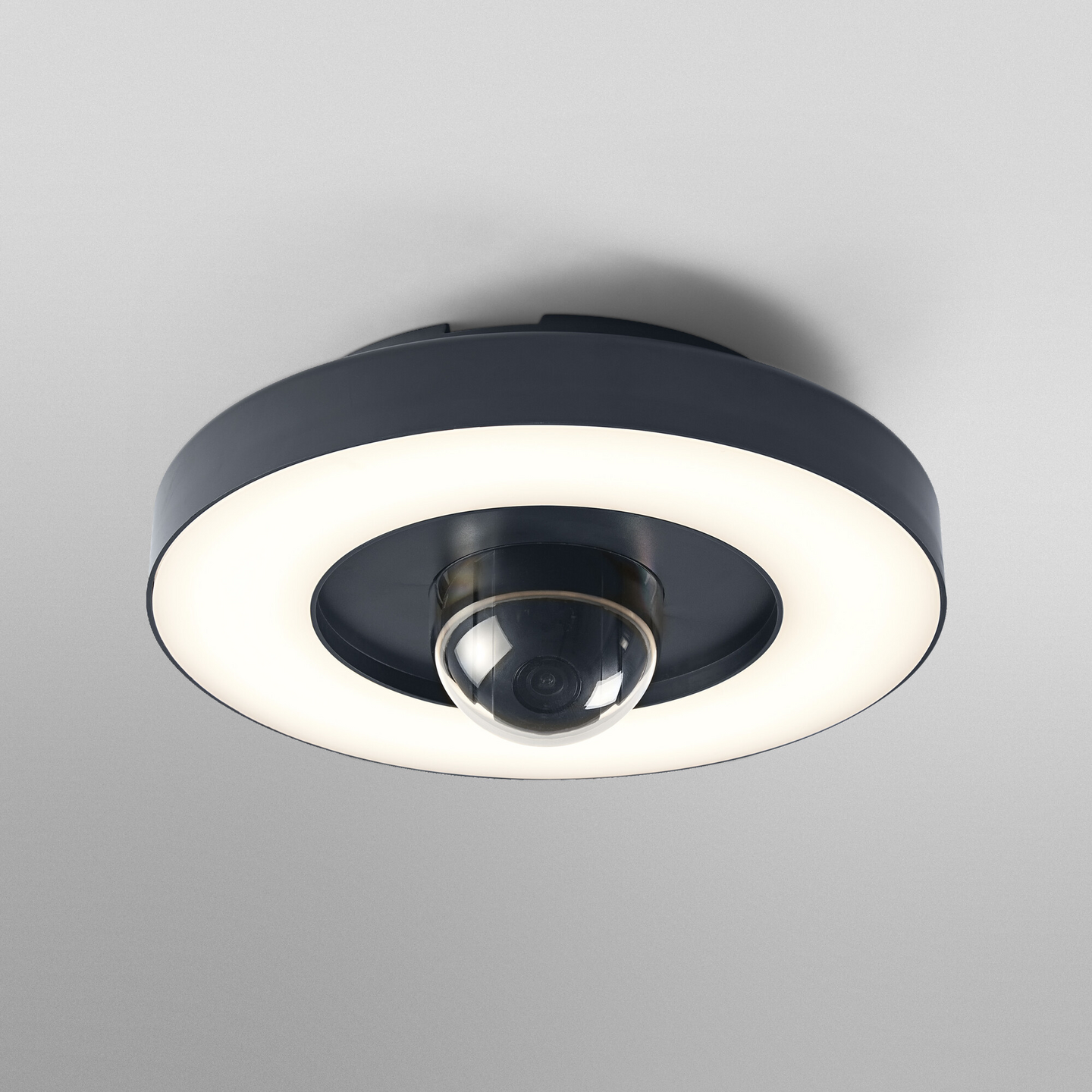 Led-kattovalaisin OSRAM Smart+ Circle Camera 1600lm IP44 tumman harmaa