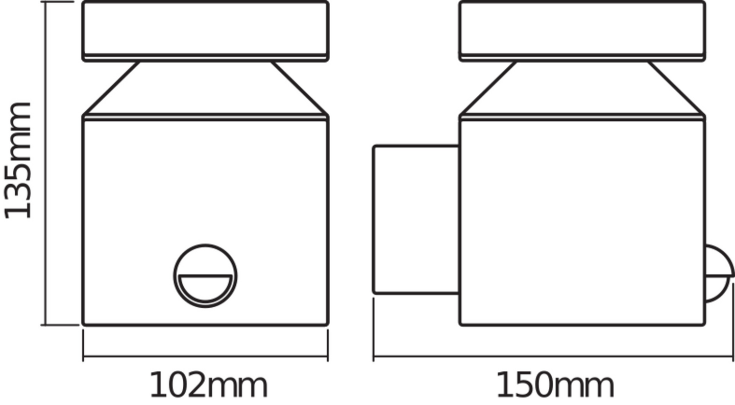 Led-seinävalaisin OSRAM Endura Style Cylinder 6W 3000K 360lm IP44 liiketunnistin