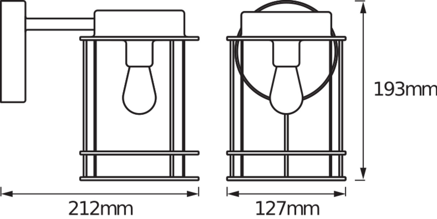 Led-seinävalaisin OSRAM Endura Classic Post Down E27 teräs IP44