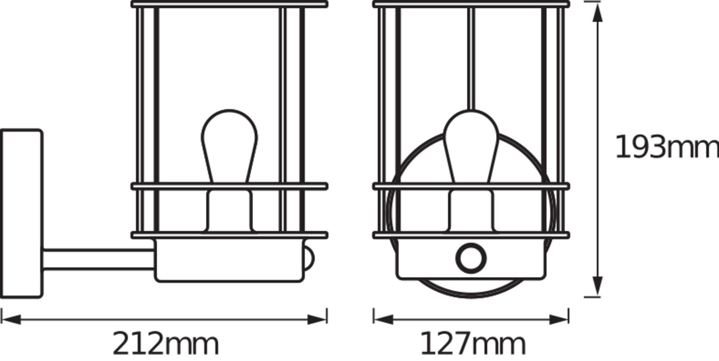 Led-seinävalaisin OSRAM Endura Classic Post Up E27 teräs IP44 tunnistimella